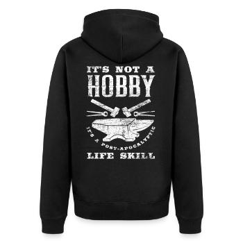 Forgeron hobby énonciation drôle - Veste à capuche bio Premium Unisexe - noir - Dos - Nico (187cm)