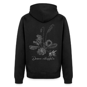 Carnivorous Plant (Drosera rotundifolia) - Unisex Premium Organic Zip Hoodie - black - Back - Nico (187cm)