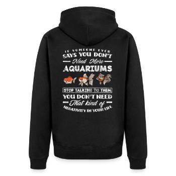 Aquarium - Unisex Premium Bio Zip Hoodie - Schwarz - Hinten - Nico (187cm)