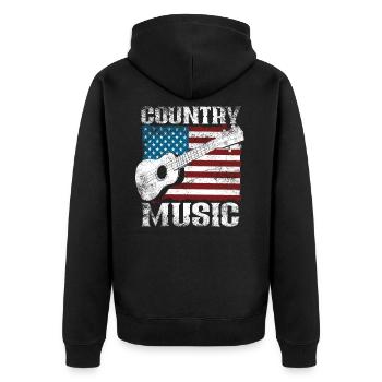 Country Musique drapeau américain guitare - Veste à capuche bio Premium Unisexe - noir - Dos - Nico (187cm)