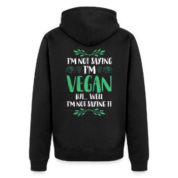 Vegans végétaliens - Veste à capuche bio Premium Unisexe - noir - Dos - Nico (187cm)