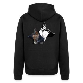 Berger allemand tête de chien canin walker - Veste à capuche bio Premium Unisexe - noir - Dos - Nico (187cm)