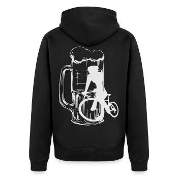 Cyclisme cadeau pour grand-père et cycliste sur VTT - Veste à capuche bio Premium Unisexe - noir - Dos - Nico (187cm)