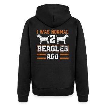 Beagle - Unisex Premium Bio Zip Hoodie - Schwarz - Hinten - Nico (187cm)