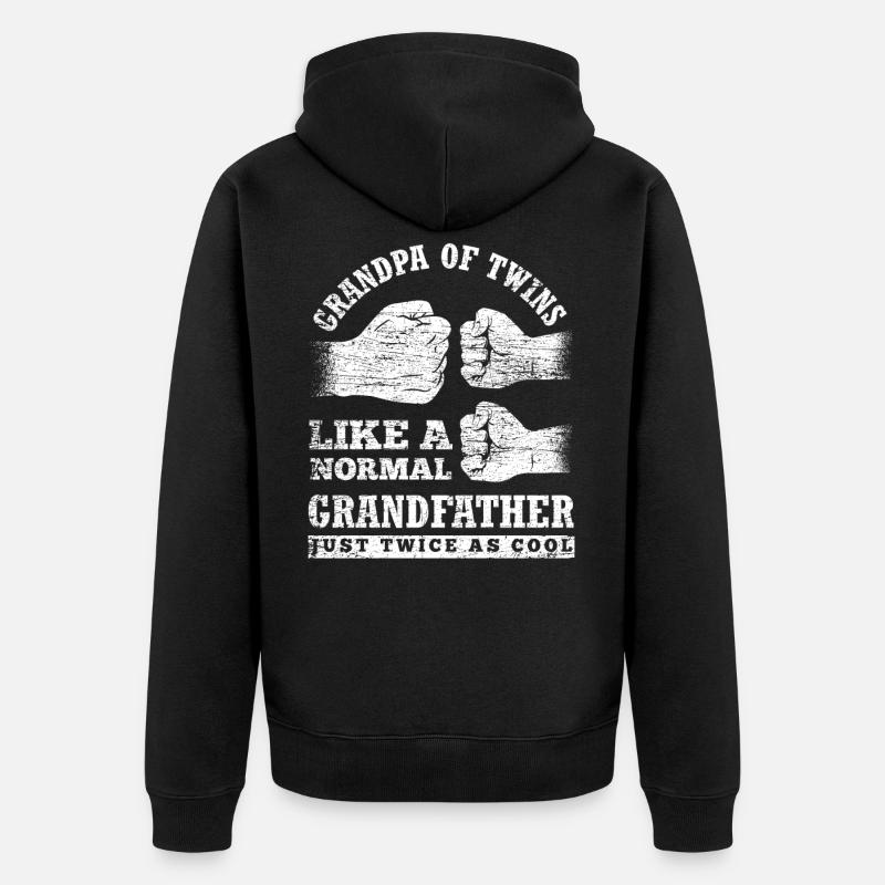 Papy jumeau - Veste à capuche bio Premium Unisexe - noir