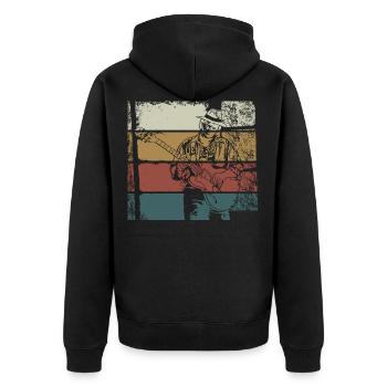 Guitariste de Blues Vintage - Veste à capuche bio Premium Unisexe - noir - Dos - Nico (187cm)