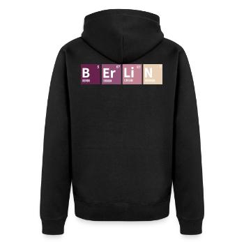 Berlin periodic table colored - Unisex Premium Organic Zip Hoodie - black - Back - Nico (187cm)
