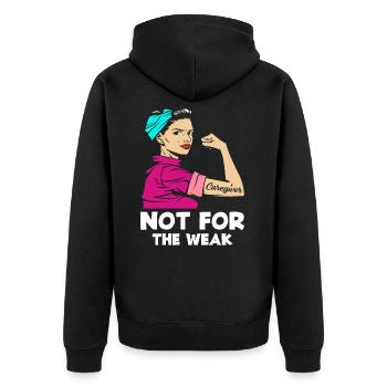 Infirmier travail Soins aux personnes âgées - Veste à capuche bio Premium Unisexe - noir - Dos - Nico (187cm)