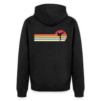 Retro Vintage Karate Gift for Dad, Funny Karate - Unisex Premium Organic Zip Hoodie - black - Back - Nico (187cm)