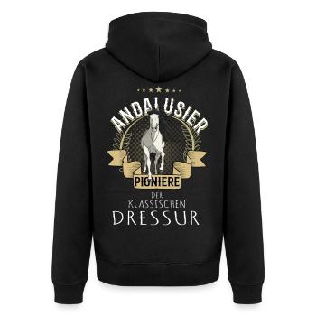 Andalous pionniers du dressage classique - Veste à capuche bio Premium Unisexe - noir - Dos - Nico (187cm)