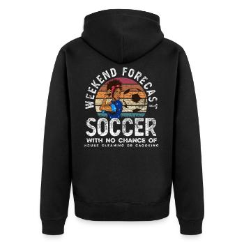 Football femmes Week-end - Veste à capuche bio Premium Unisexe - noir - Dos - Nico (187cm)