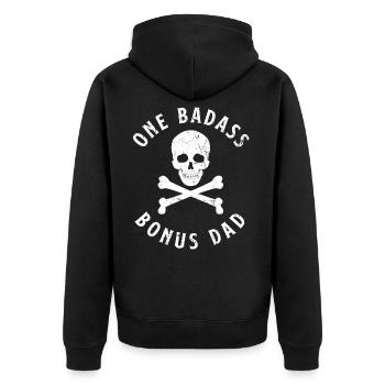 Stepfather Bonus Dad - Unisex Premium Organic Zip Hoodie - black - Back - Nico (187cm)