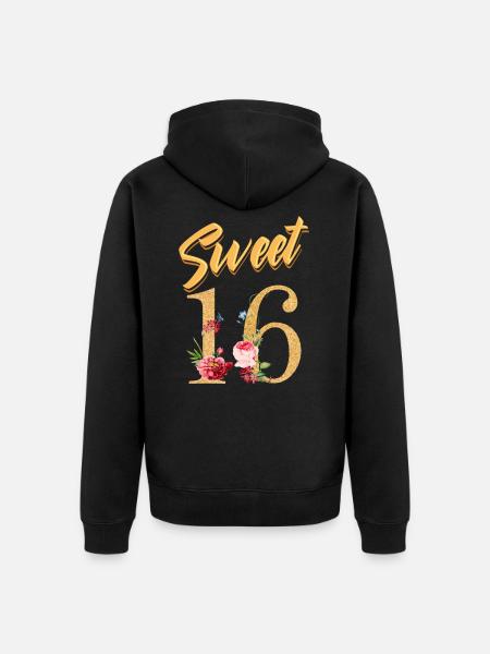 Doux 16e anniversaire - Veste à capuche bio Premium Unisexe - noir
