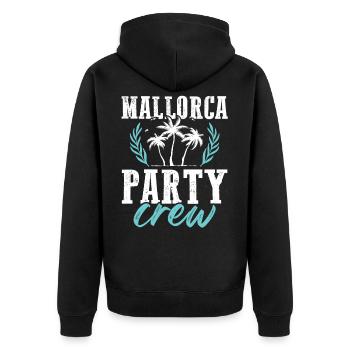 Mallorca Party Crew Beach - Unisex Premium Organic Zip Hoodie - black - Back - Nico (187cm)