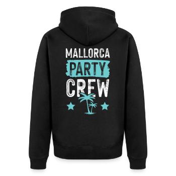 Mallorca Party Crew Beach - Unisex Premium Organic Zip Hoodie - black - Back - Nico (187cm)