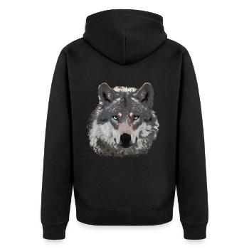 Wolf Fans Design Classique - pour les amateurs de loups - Veste à capuche bio Premium Unisexe - noir - Dos - Nico (187cm)
