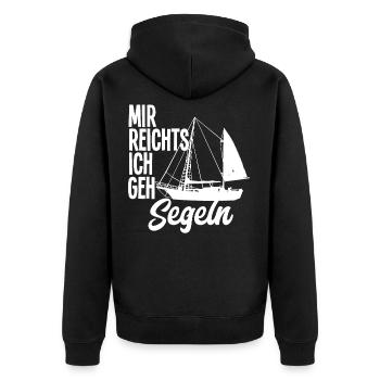 Segeln Segelschiff Kapitän Hobby - Unisex Premium Bio Zip Hoodie - Schwarz - Hinten - Nico (187cm)