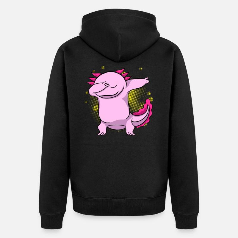 Dabbing Axolotl - Veste à capuche bio Premium Unisexe - noir