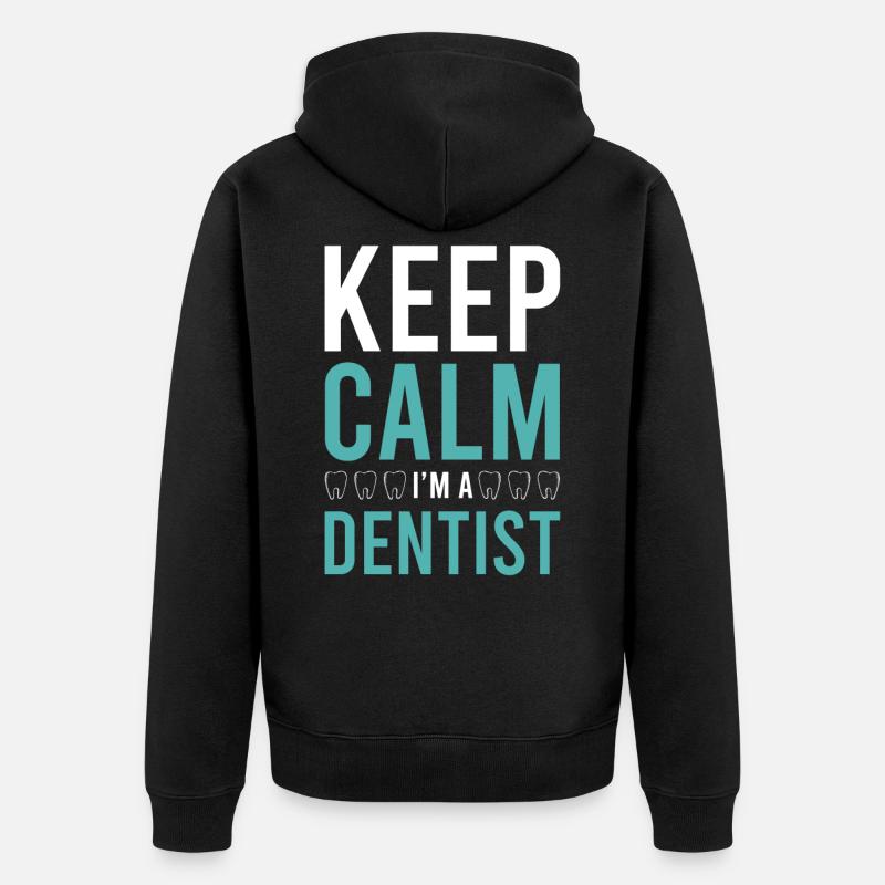 keep calm dentiste - Veste à capuche bio Premium Unisexe - noir