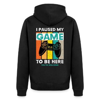 I Paused My Game To Be Here - Jeu de jeu Sort - Veste à capuche bio Premium Unisexe - noir - Dos - Nico (187cm)
