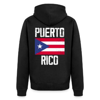 Puerto Rico - Veste à capuche bio Premium Unisexe - noir - Dos - Nico (187cm)