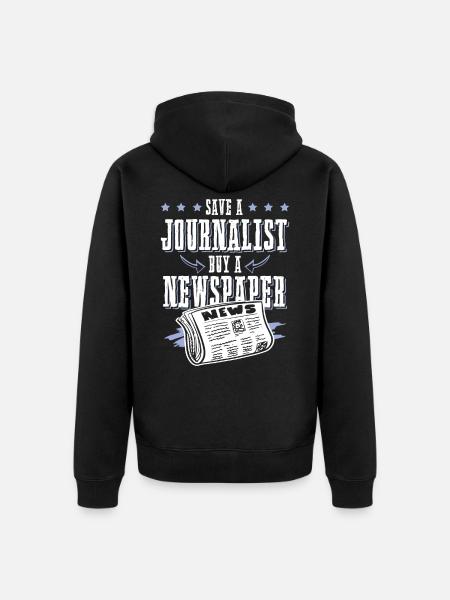 journalist zeitung - Unisex Premium Bio Zip Hoodie - Schwarz