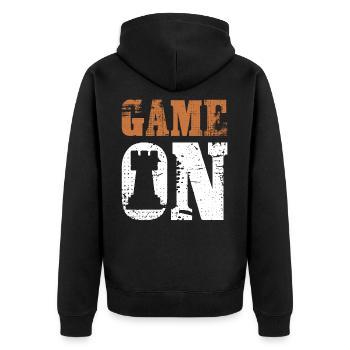 Spiel Schach Spieler - Unisex Premium Bio Zip Hoodie - Schwarz - Hinten - Nico (187cm)
