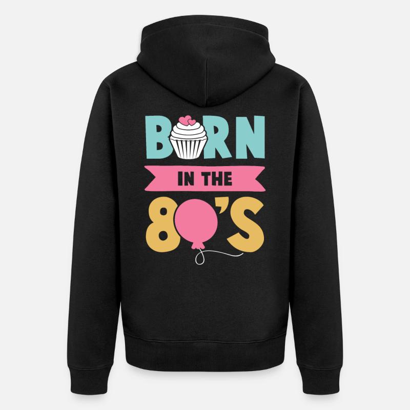80 années 80 - Veste à capuche bio Premium Unisexe - noir