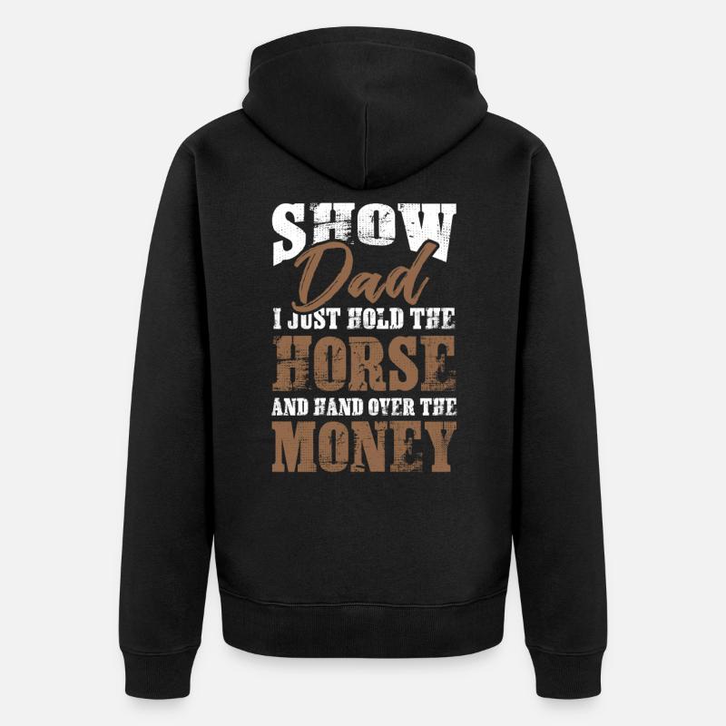 dad pferd papa - Unisex Premium Bio Zip Hoodie - Schwarz