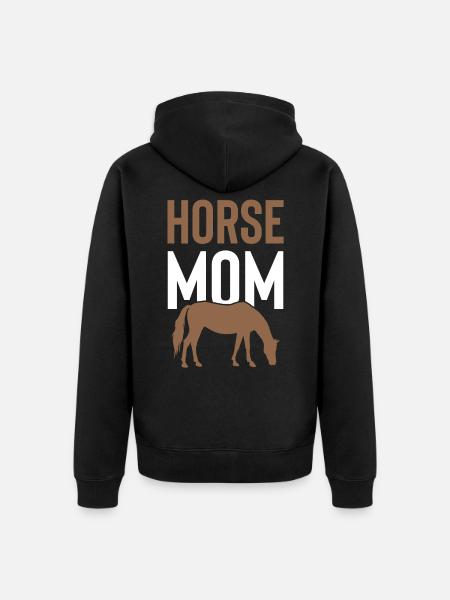 Horses Mom - Unisex Premium Organic Zip Hoodie - black