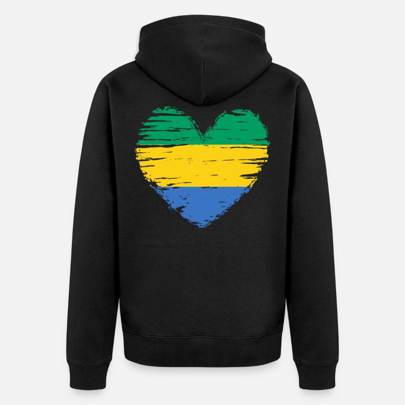 Drapeau drapeau drapeau gabonais - Veste à capuche bio Premium Unisexe - noir