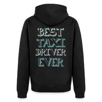 best taxi driver - Unisex Premium Organic Zip Hoodie - black - Back - Nico (187cm)