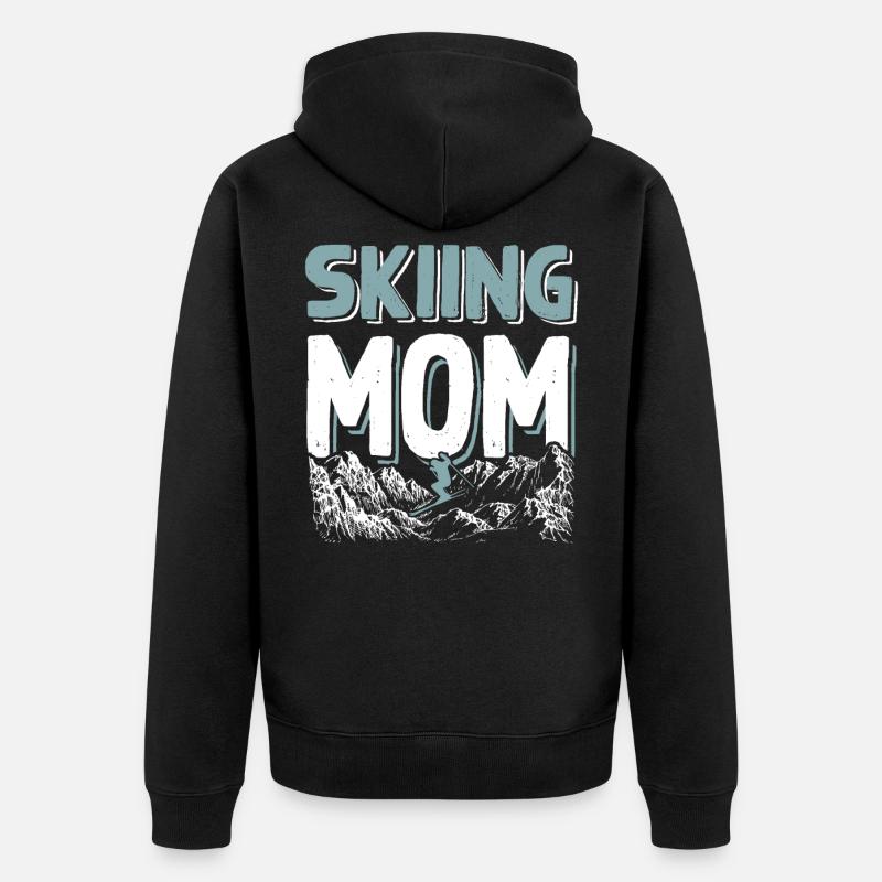 maman maman ski - Veste à capuche bio Premium Unisexe - noir