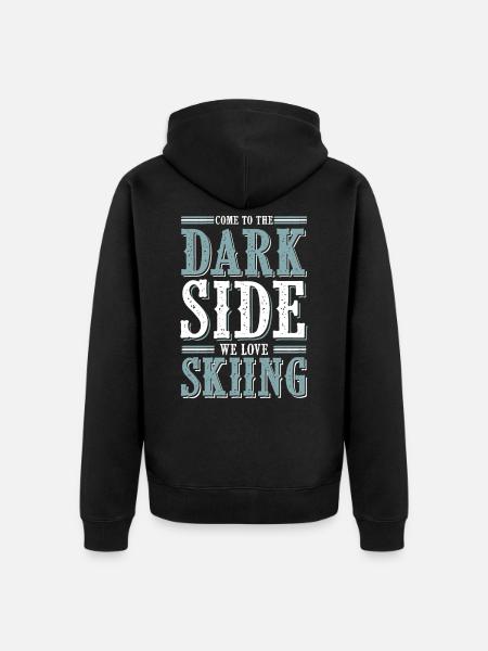 ski skiing - Unisex Premium Organic Zip Hoodie - black