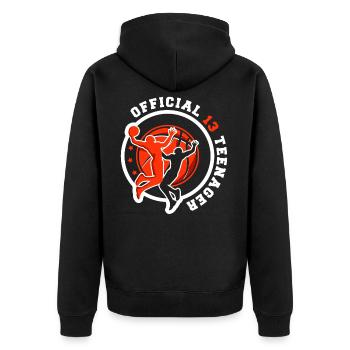13. Geburtstag Jungen Teenager Basketball - Unisex Premium Bio Zip Hoodie - Schwarz - Hinten - Nico (187cm)
