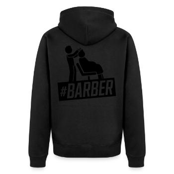 Barber Hairdresser - Unisex Premium Organic Zip Hoodie - black - Back - Nico (187cm)