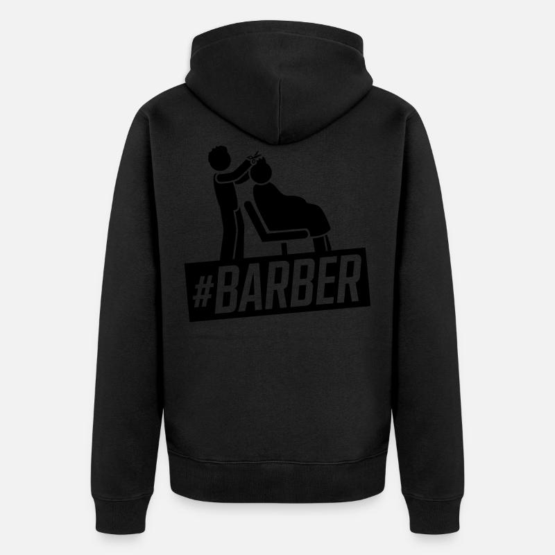 Barber Coiffeur - Veste à capuche bio Premium Unisexe - noir