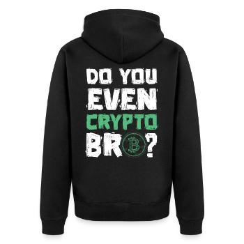 crypto spruch bitcoin - Veste à capuche bio Premium Unisexe - noir - Dos - Nico (187cm)