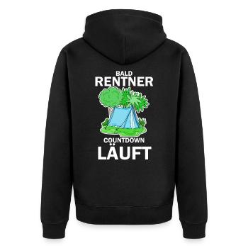 Bald Rentner Countdown läuft - Unisex Premium Bio Zip Hoodie - Schwarz - Hinten - Nico (187cm)