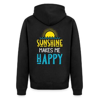 sonne sonnenschein happy - Unisex Premium Bio Zip Hoodie - Schwarz - Hinten - Nico (187cm)