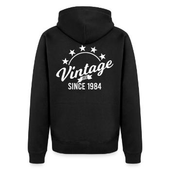 Vintage 1984 Anniversaire Année de naissance Retro seashell - Veste à capuche bio Premium Unisexe - noir - Dos - Nico (187cm)