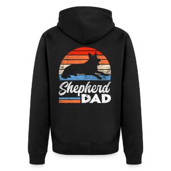 German Shepherd Dad German Shepherd - Unisex Premium Organic Zip Hoodie - black - Back - Nico (187cm)