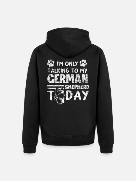 Deutscher Schäferhund Spruch Hundehalter - Unisex Premium Bio Zip Hoodie - Schwarz