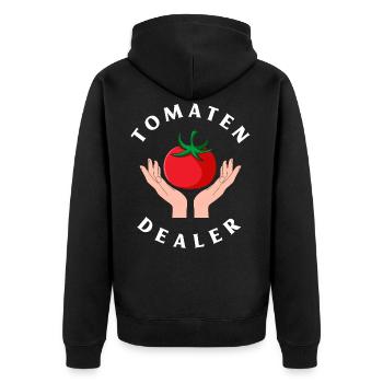 Jardin jardin de tomates dealer - Veste à capuche bio Premium Unisexe - noir - Dos - Nico (187cm)