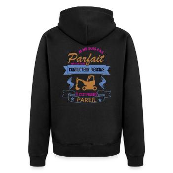 je ne suis pas parfait conducteur d´engins cadeau - Veste à capuche bio Premium Unisexe - noir - Dos - Nico (187cm)