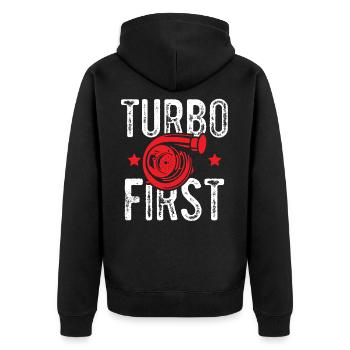 turbo tuning - Veste à capuche bio Premium Unisexe - noir - Dos - Nico (187cm)