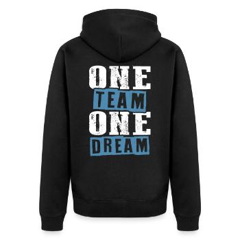 team badminton - Unisex Premium Organic Zip Hoodie - black - Back - Nico (187cm)