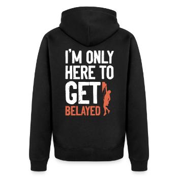 climbing rock climbing - Unisex Premium Organic Zip Hoodie - black - Back - Nico (187cm)