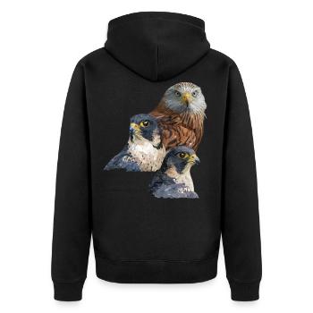 Oiseau de proie - Veste à capuche bio Premium Unisexe - noir - Dos - Nico (187cm)