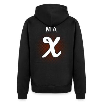 Vorname Max - Unisex Premium Bio Zip Hoodie - Schwarz - Hinten - Nico (187cm)